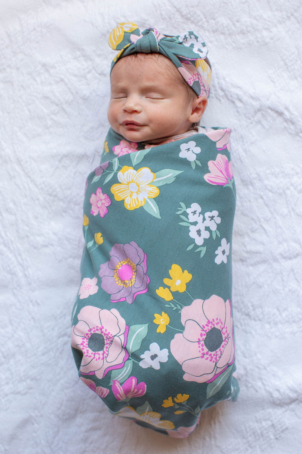 Charlotte Swaddle Blanket Newborn Headband Set Gownies