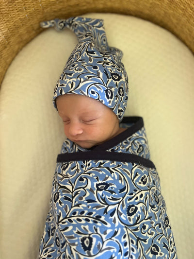 Natalia Swaddle Blanket & Newborn Hat Set