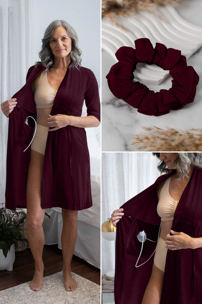 Merlot Recovery Robe & Matching Scrunchie Set