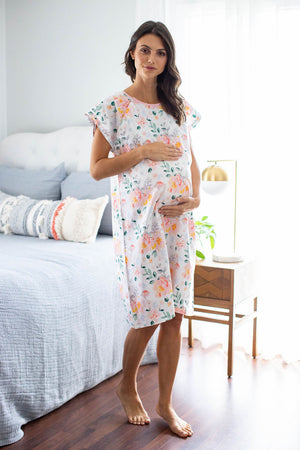 3 In 1 Delivery/Labor/Nursing Nightgown Soft Maternity Hospital