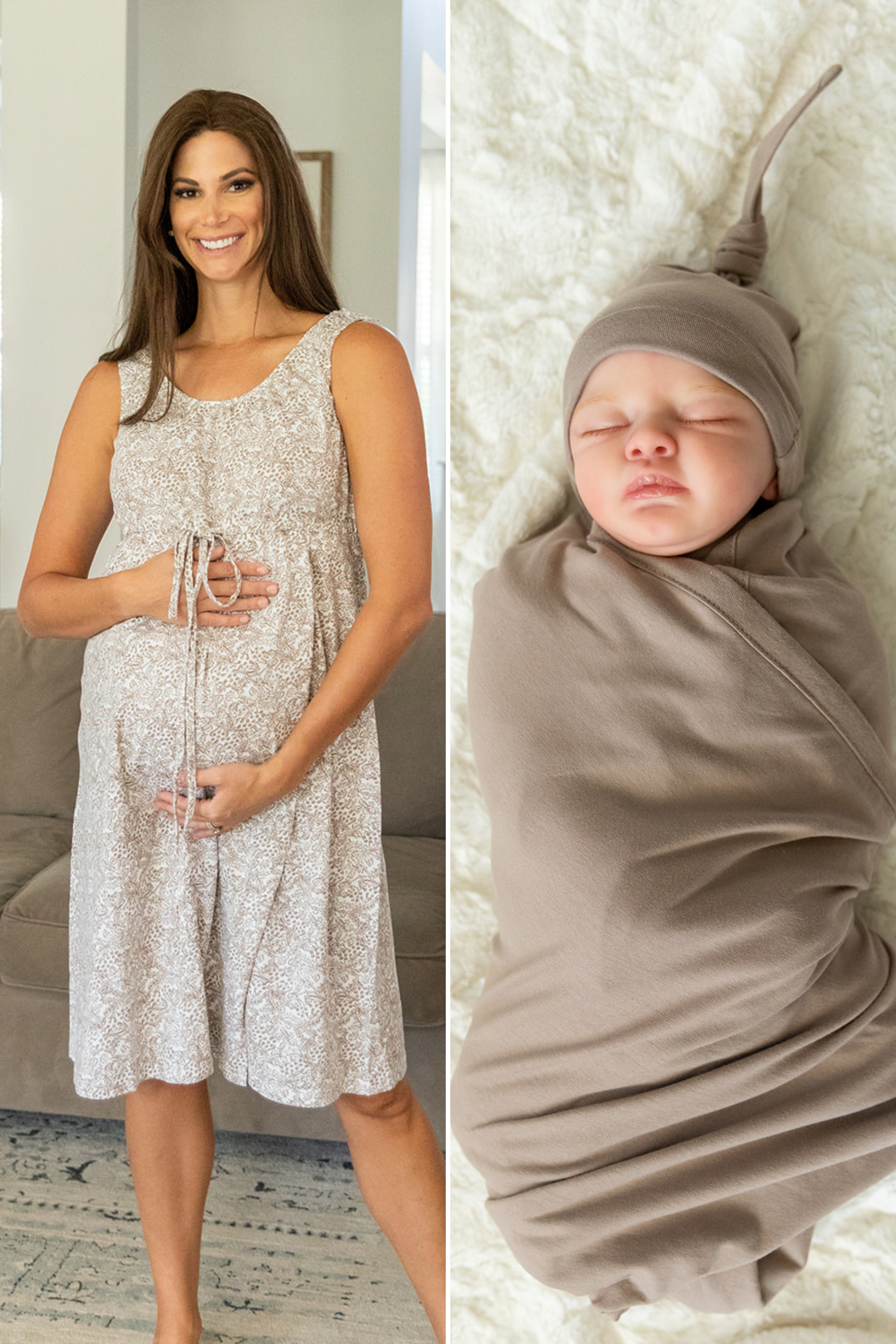 Brooklyn Maternity Robe & Taupe 3 in 1 Labor Gown Set - ShopperBoard