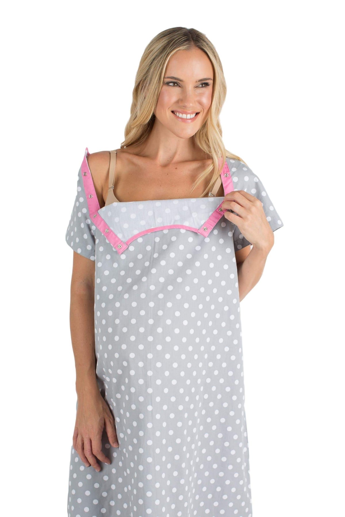 Lisa Grey Dotted Gownies: Designer Maternity Delivery Labor Hospital ...
