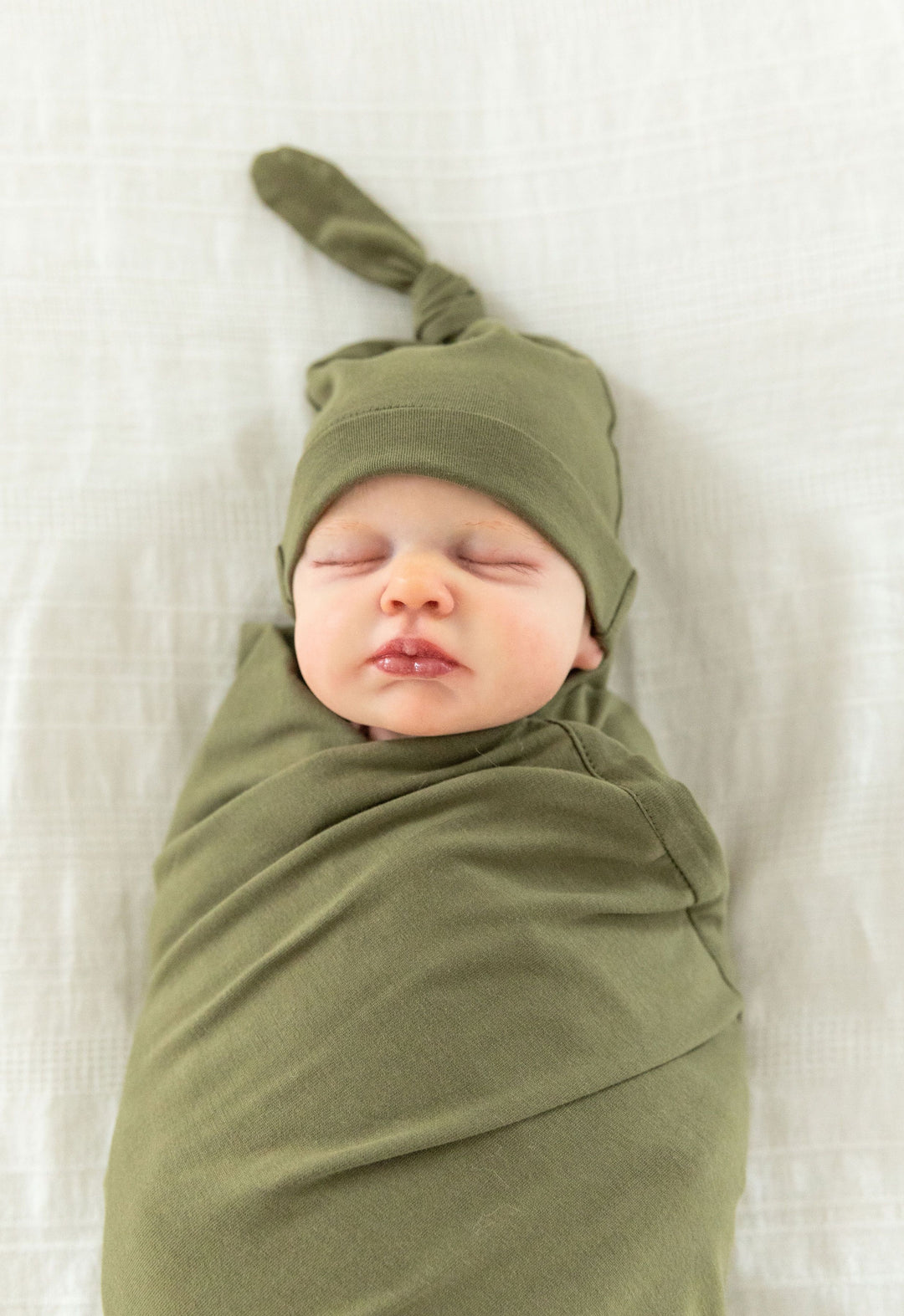 Green swaddle and hat set sale